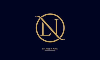 Alphabet letters NL or LN logo monogram