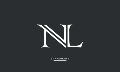 Alphabet letters NL or LN logo monogram