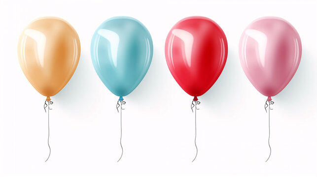 Decorative multihued helium balloons great for birthdays, weddings, or festivities.