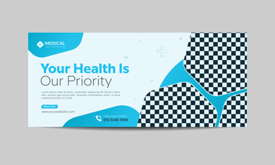 Medical health care Facebook thumbnail design or web banner for medical services