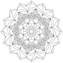 Leaf Flower Petal Coloring Mandala Art Simple Graphic Shape Vector Floral Oriental Outline Vintage Decorative Elements Pattern Illustration Islam Arabic Indian Turkish Mystic Religion Morals Lotus