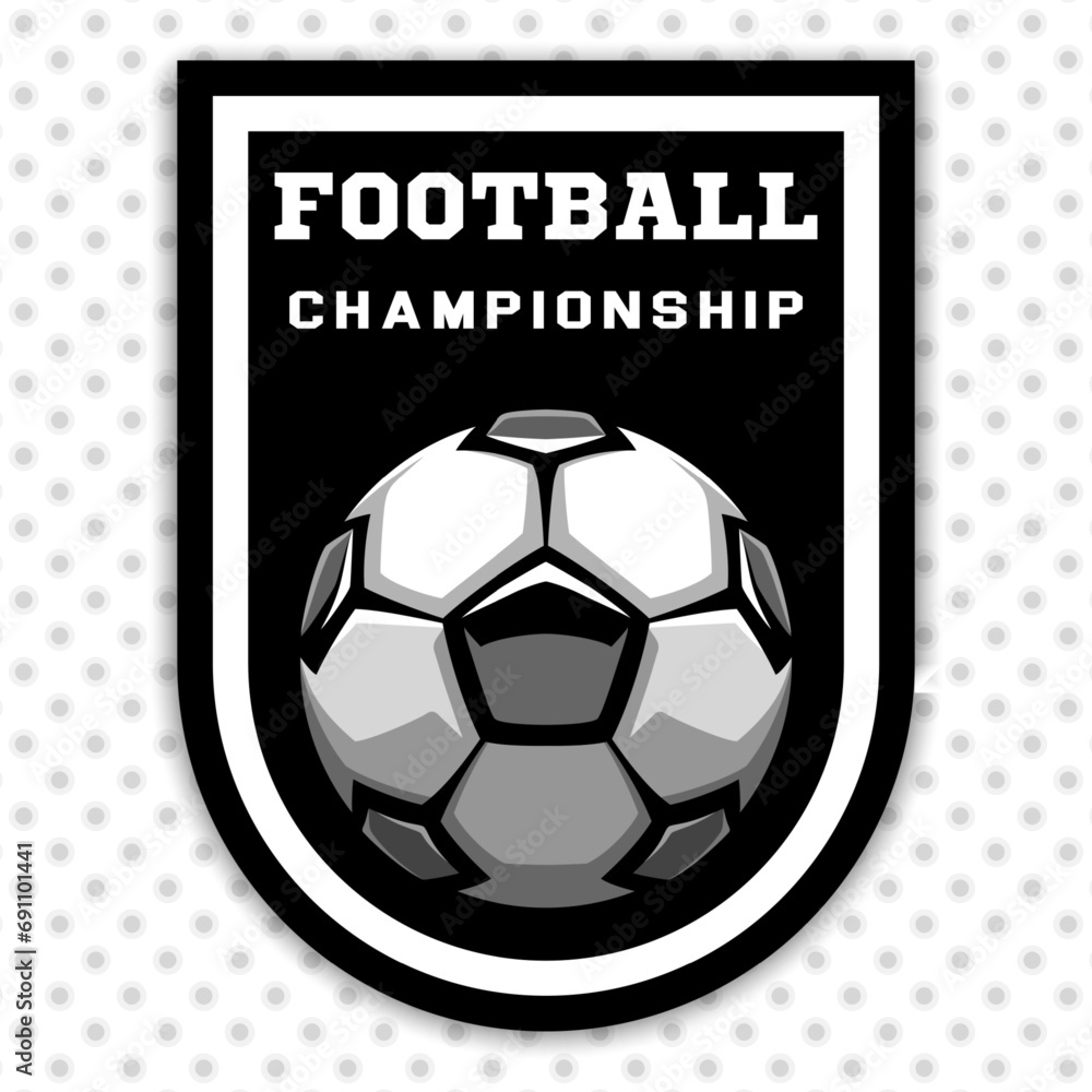 Wall mural Soccer ball, football logo. Sport games. Sporting equipment. Emblem, badge.