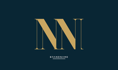 NN or N Alphabet letters logo monogram