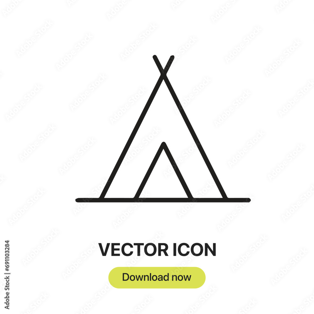 Aufkleber tent icon vector. linear-style sign for mobile concept and web design. tent symbol illustration. pix