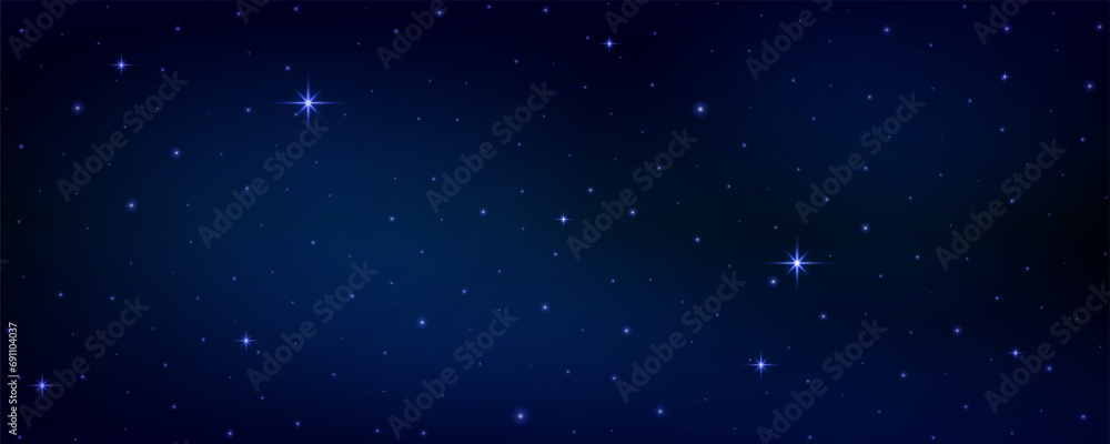 Wall mural concept of web banner. magic color galaxy. horizontal space background with realistic nebula, stardu