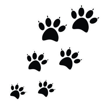 Dog footprints silhouette