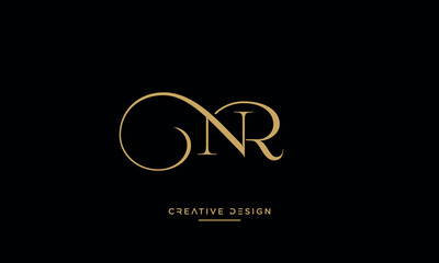 Alphabet letters NR or RN logo monogram