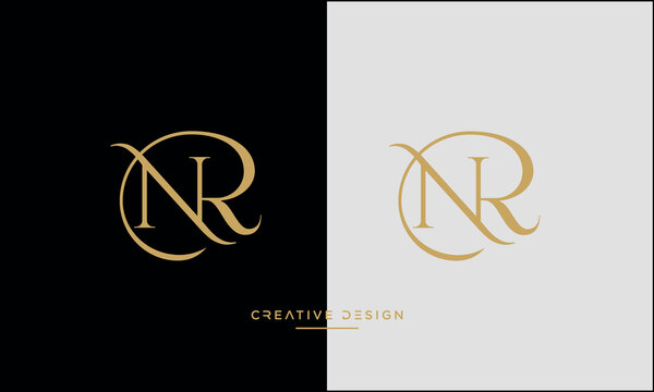 Alphabet letters NR or RN logo monogram