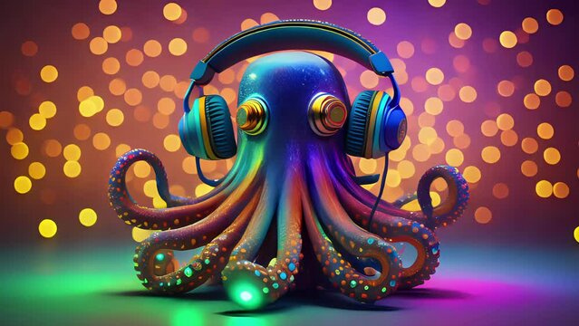 neon octopus made with generative A.I 