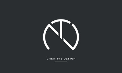 Alphabet letters NT or TN logo monogram