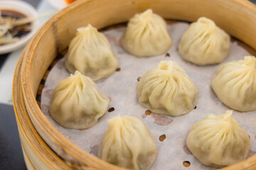 Chinese style steamed soup bun in restaurant