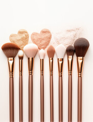 make up brushes with cosmetic spots