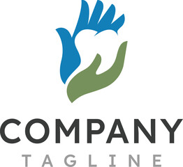 Hands holding Teeth logo, Dental Company Logo