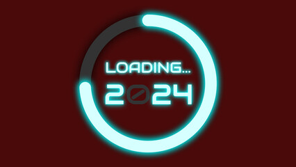 loading new year 2024 welcome illustration images. happy new year concept.