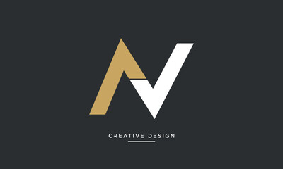 Alphabet letters icon logo NV or VN