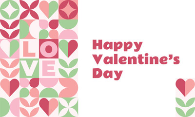 Abstract Valentine's Day greeting banner. Vector illustration