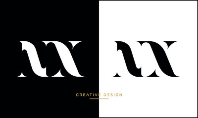 NX or XN Alphabet letters abstract logo