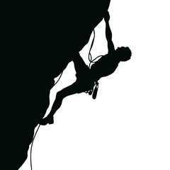  rock climber silhouette - obrazy, fototapety, plakaty