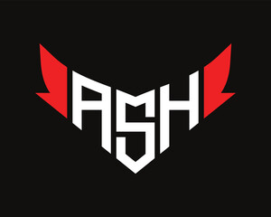 ASH letter logo design.