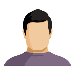 Vector Flat Man Avatar. No Face with Hairstyle