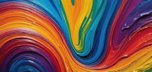  a close up of a multicolored wallpaper with a lot of paint flowing down the side of it.