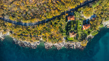 Hilton Rijeka Costabella Beach, Opatija, hotel, coast, aerial view, Croatia