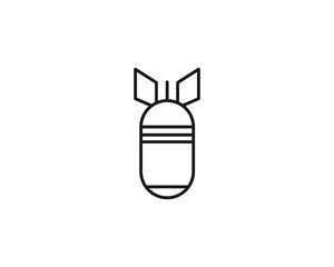 Airplane bomb icon vector symbol design illustration.