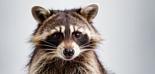  a close up of a raccoon's face with a blurry look on it's face.