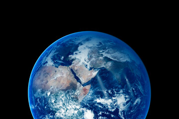 Naklejka na ściany i meble Planet Earth on a dark background. Elements of this image furnished by NASA