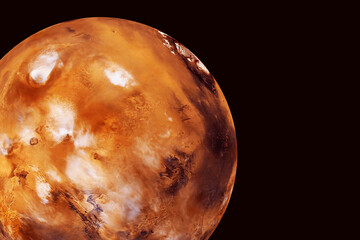 Planet Mars on a dark background. Elements of this image furnished by NASA
