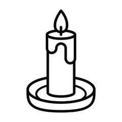 Obraz premium line art candle icon