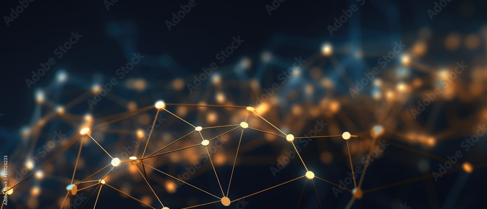 Poster an image of a network with different shapes and lights