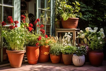 window sill garden with various plants