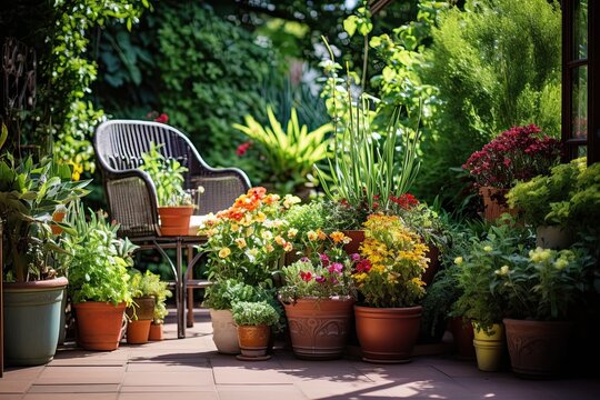 Fototapeta window sill garden with various plants