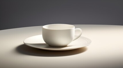 Fototapeta premium a white coffee cup sitting on top of a saucer on top of a white saucer on top of a white saucer on top of a white table.