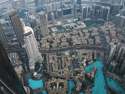 Von oben auf Dubai geblickt