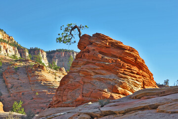 The  round rock of red sandstone