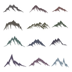 Mountain elements set collection vector illustration for your company or brand - obrazy, fototapety, plakaty