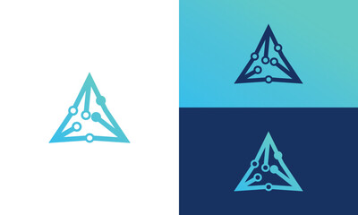 triangle icon technology logo design vector Very suitable for use in business consulting and technology companies