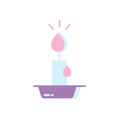 Candle icon, minimal design, UX/UI, dark mode, vector art, flat style, graphic element, trendy illustration, digital graphic, web symbol, app logo, creative concept, modern emblem, decorative sign,