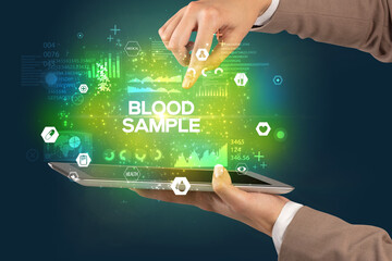 Close-up of a touchscreen with medical inscription