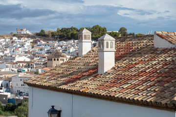 Panoramic view of the historical Andalusian city in Antequera, Spain