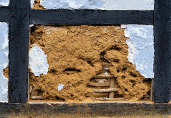 Detail shot of half-timbered house