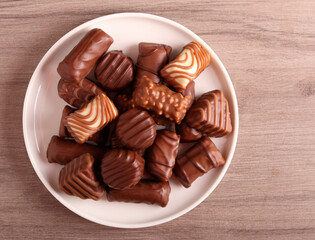 Selection of assorted chocolate sweets