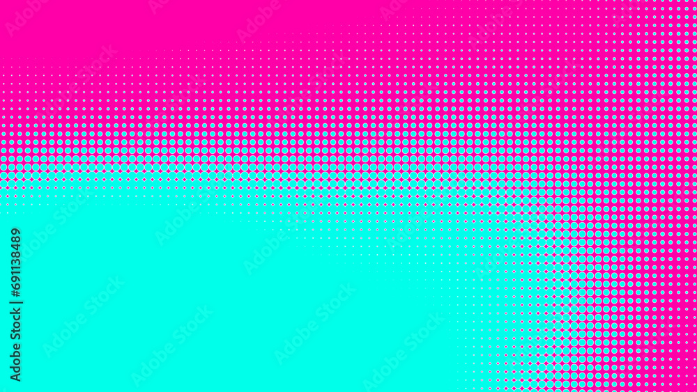 Poster dots halftone green pink color pattern gradient texture with technology digital background. dots pop