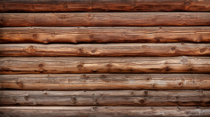 Seamless natural wood log cabin wall background texture created with Generative Ai