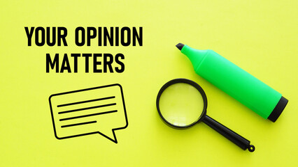 Your opinion matters is shown using the text - obrazy, fototapety, plakaty