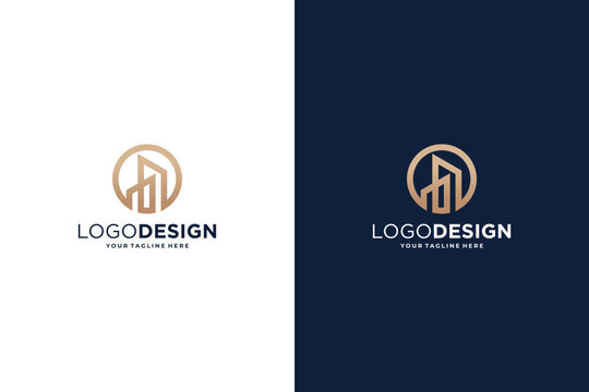 Building architecture letter O logo design.