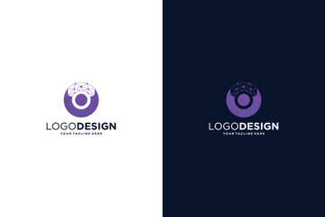 Letter O logo design for digital technology symbol. - obrazy, fototapety, plakaty