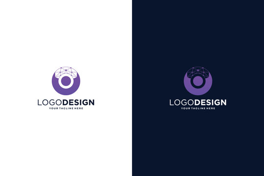 Letter O logo design for digital technology symbol.